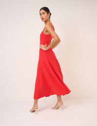 Red Reign Midi Dress