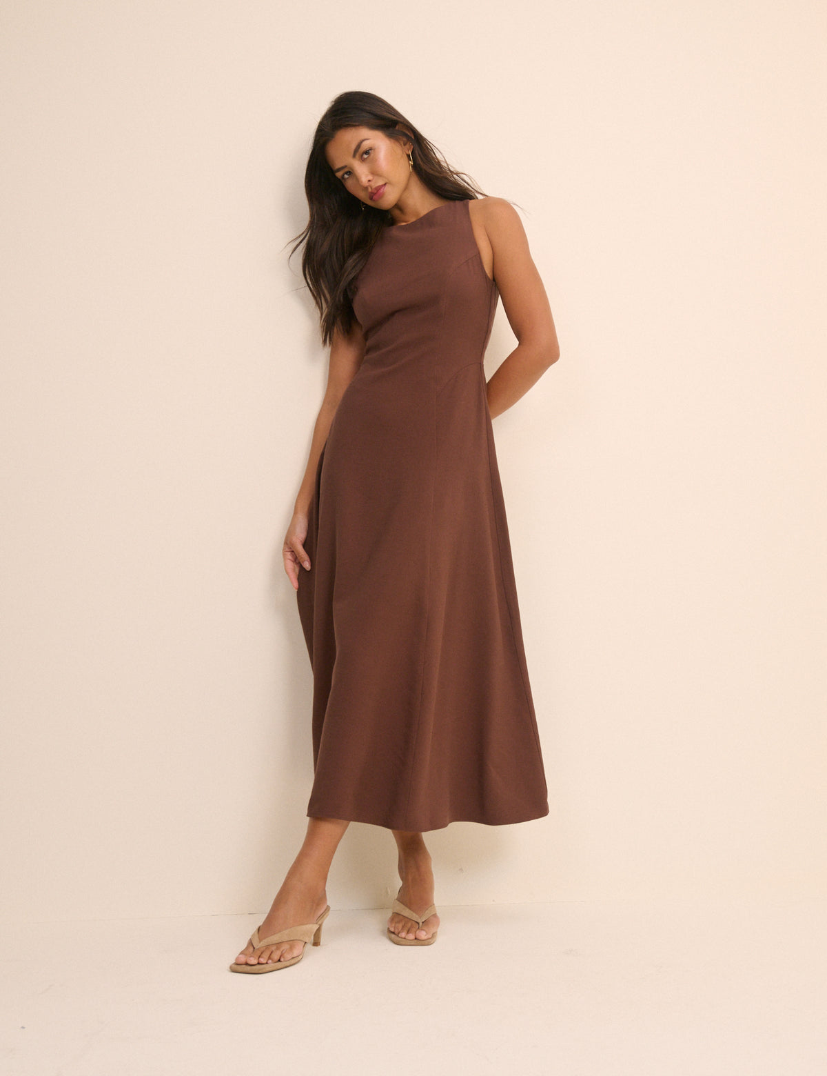 Chocolate Brown Reign Midi Dress