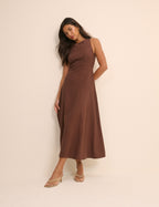 Chocolate Brown Reign Midi Dress