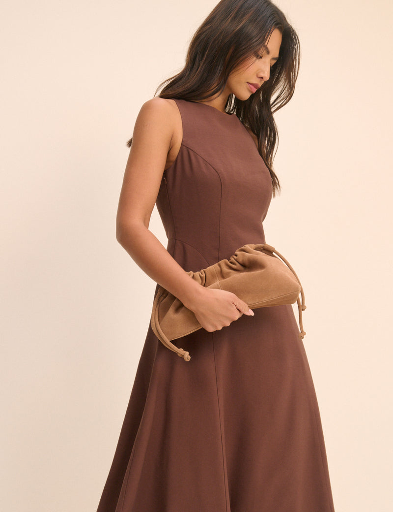 Chocolate Brown Reign Midi Dress