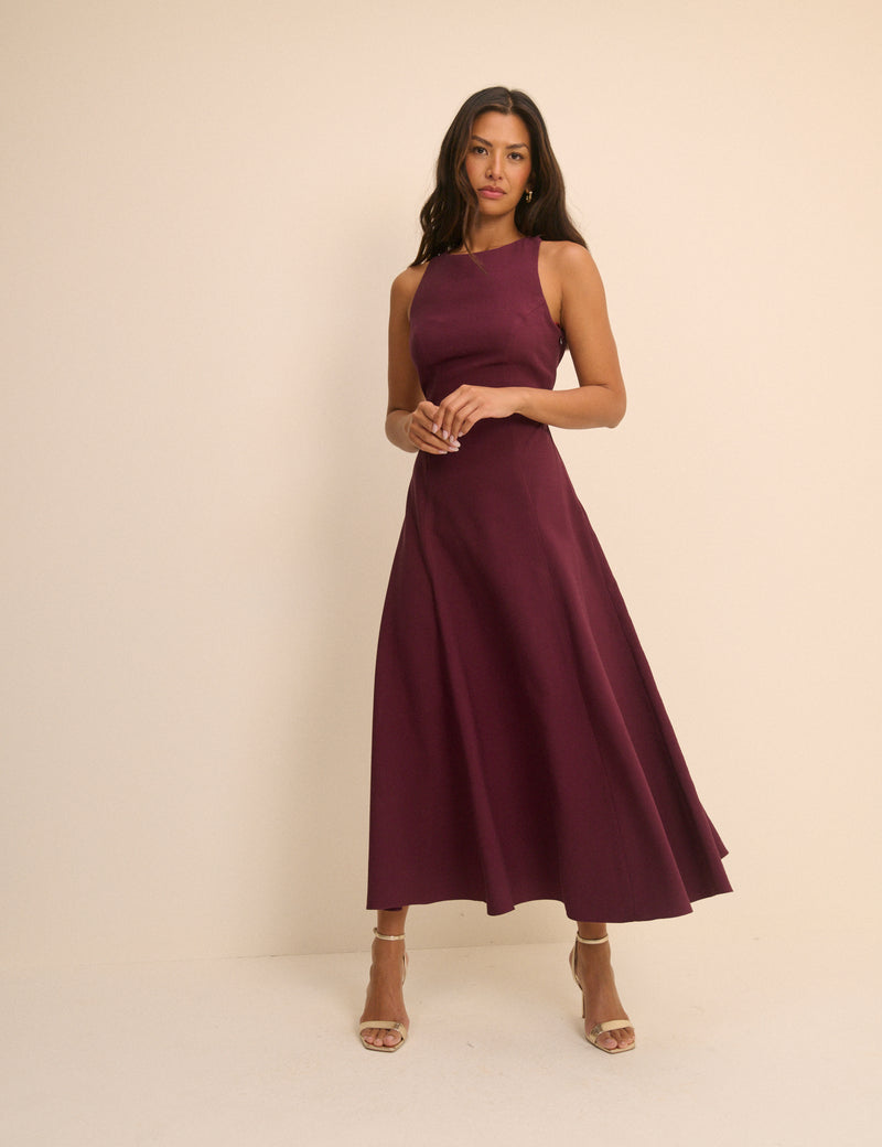 Burgundy Reign Midi Dress