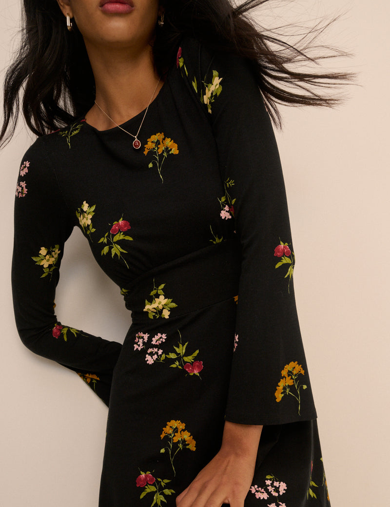 Black Floral Tate Mini Dress