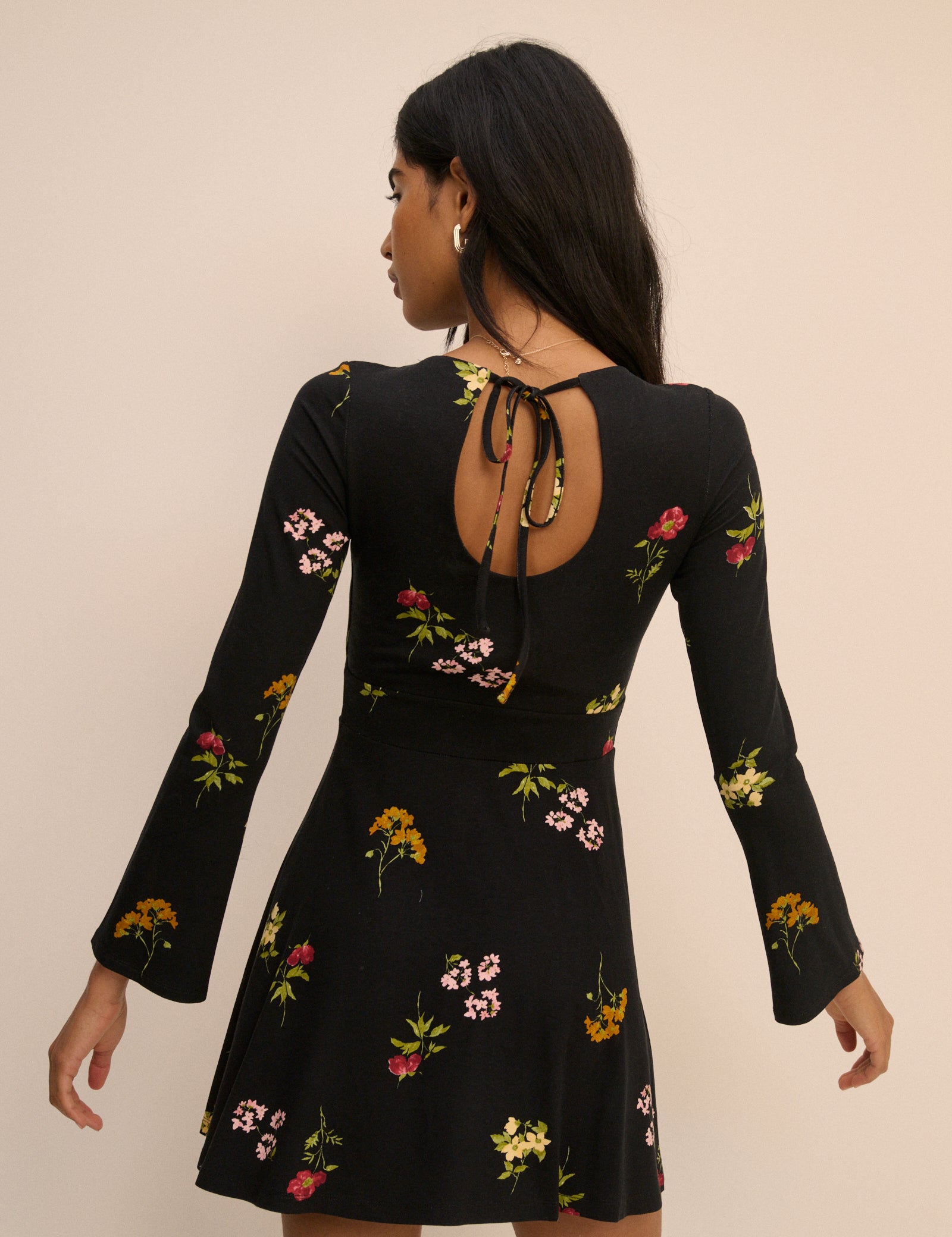 Black Floral Tate Mini Dress