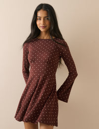 Brown Polka Dot Jersey Tate Mini Dress