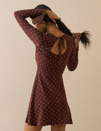 Brown Polka Dot Jersey Tate Mini Dress
