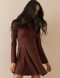 Brown Polka Dot Jersey Tate Mini Dress