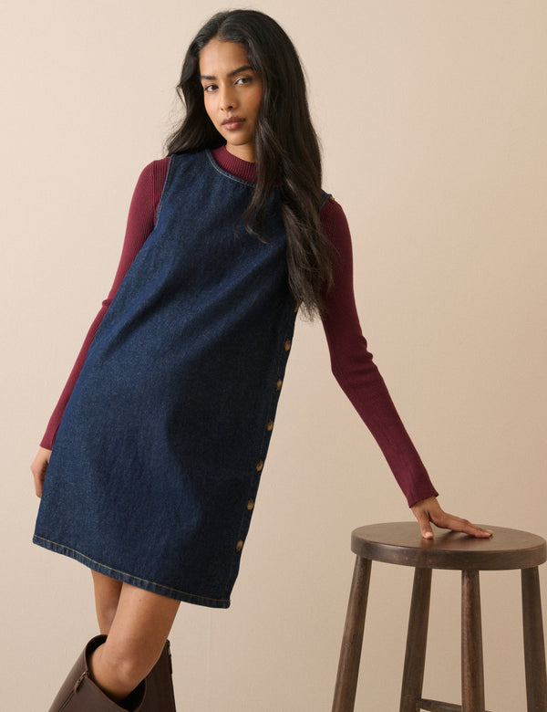 Dark Blue Denim Izzie Denim Shift Dress