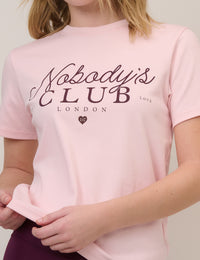 Pink Nobody's Club Graphic T-Shirt