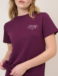 Burgundy Nobody's Club Graphic T-Shirt