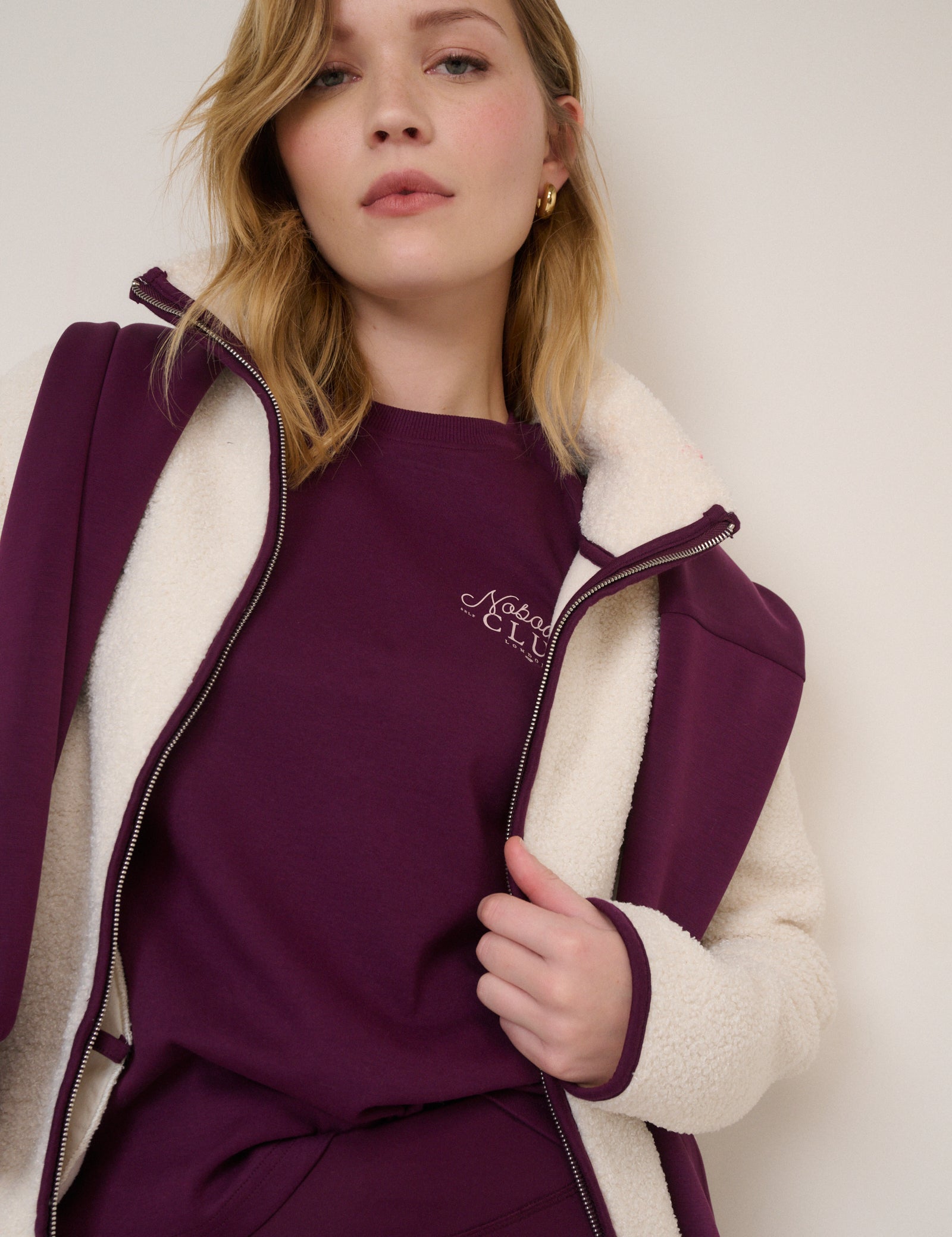 Burgundy Nobody's Club Graphic T-Shirt