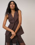 Brown Longline Tailored Waistcoat