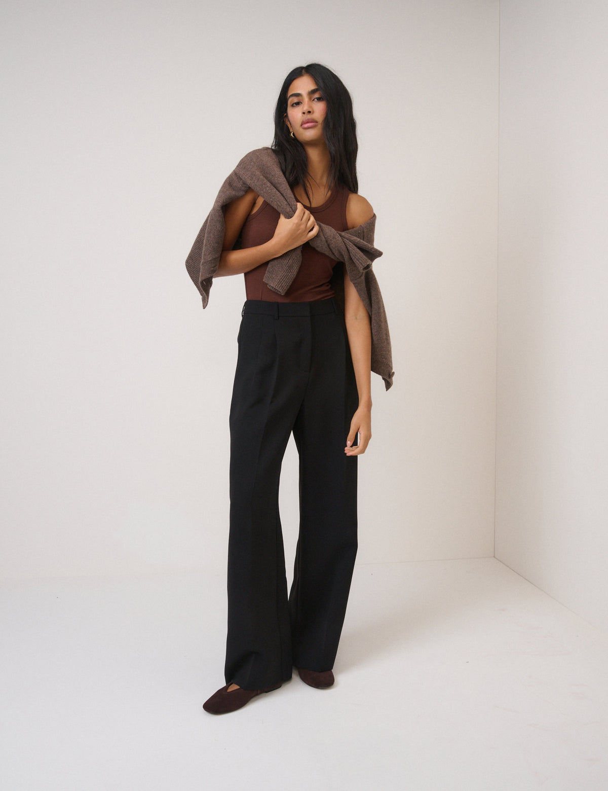 Black Wide Leg Jax Crepe Trousers