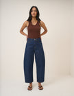 Dark Blue Bethnal Barrel Leg Jeans