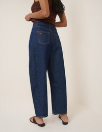 Dark Blue Bethnal Barrel Leg Jeans