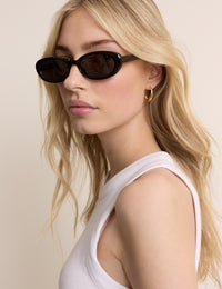 Black Oval Halo Sunglasses