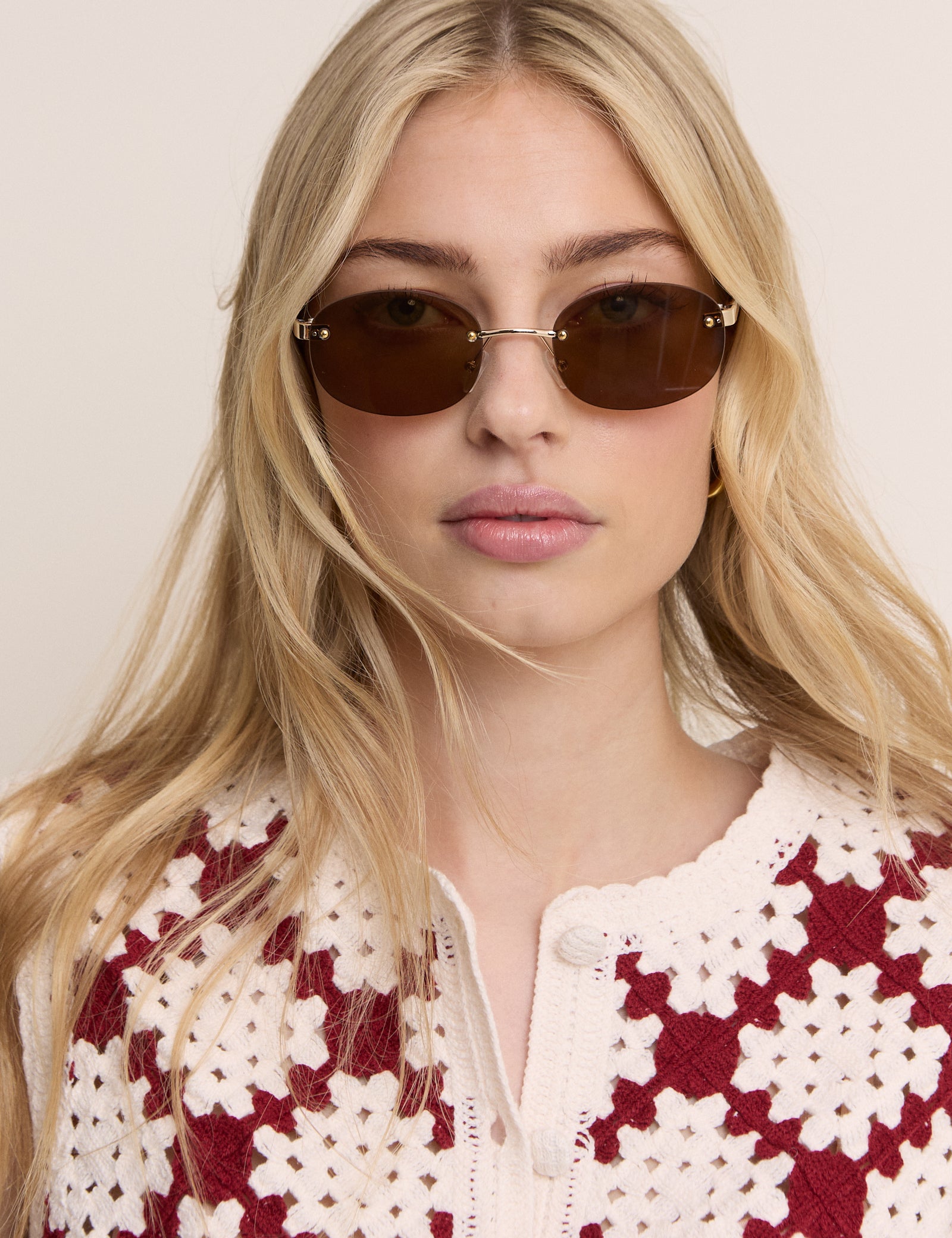 Brown Oval Flare Sunglasses