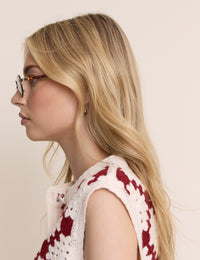 Brown Oval Flare Sunglasses