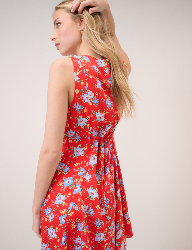 Red Floral Georgie Mini Dress