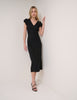 Black V-Neck Lina Midi Dress