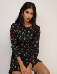 Black Floral Dylan Mini Dress