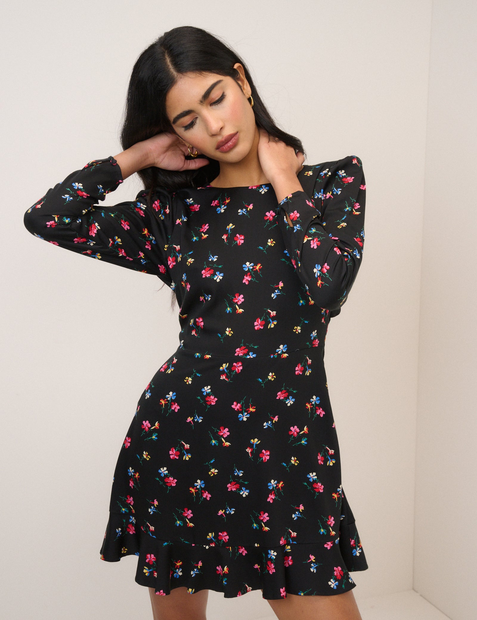 Black Floral Dylan Mini Dress