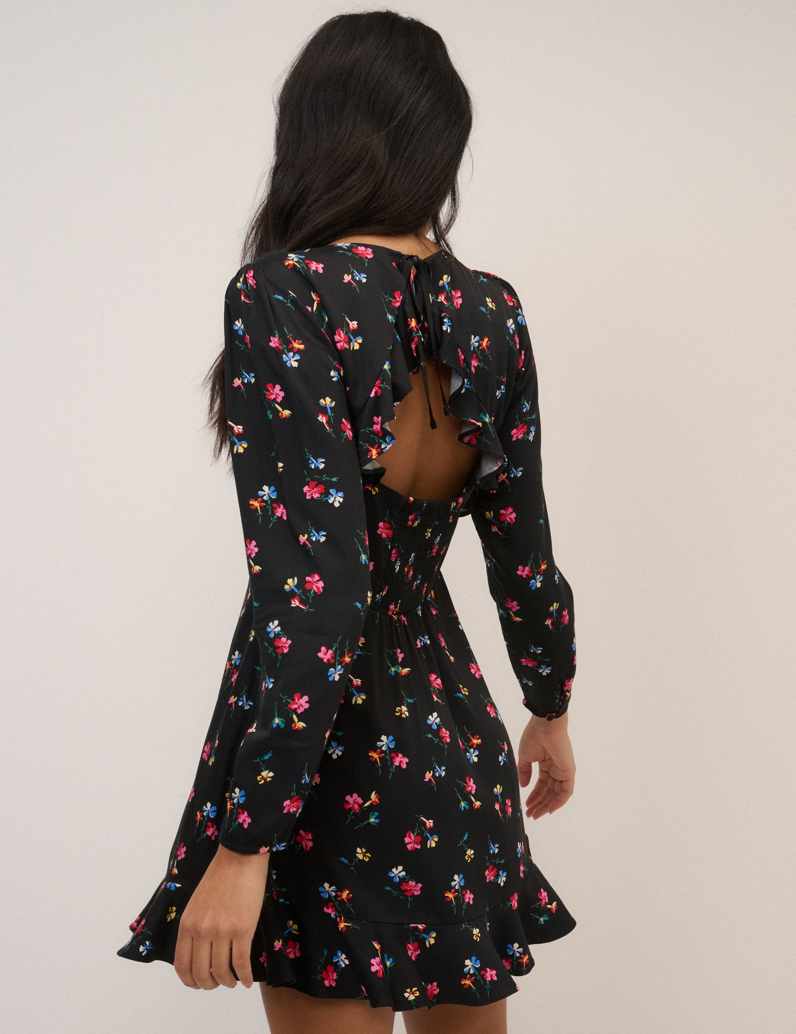 Black Floral Dylan Mini Dress Black Floral Dylan Mini Dress