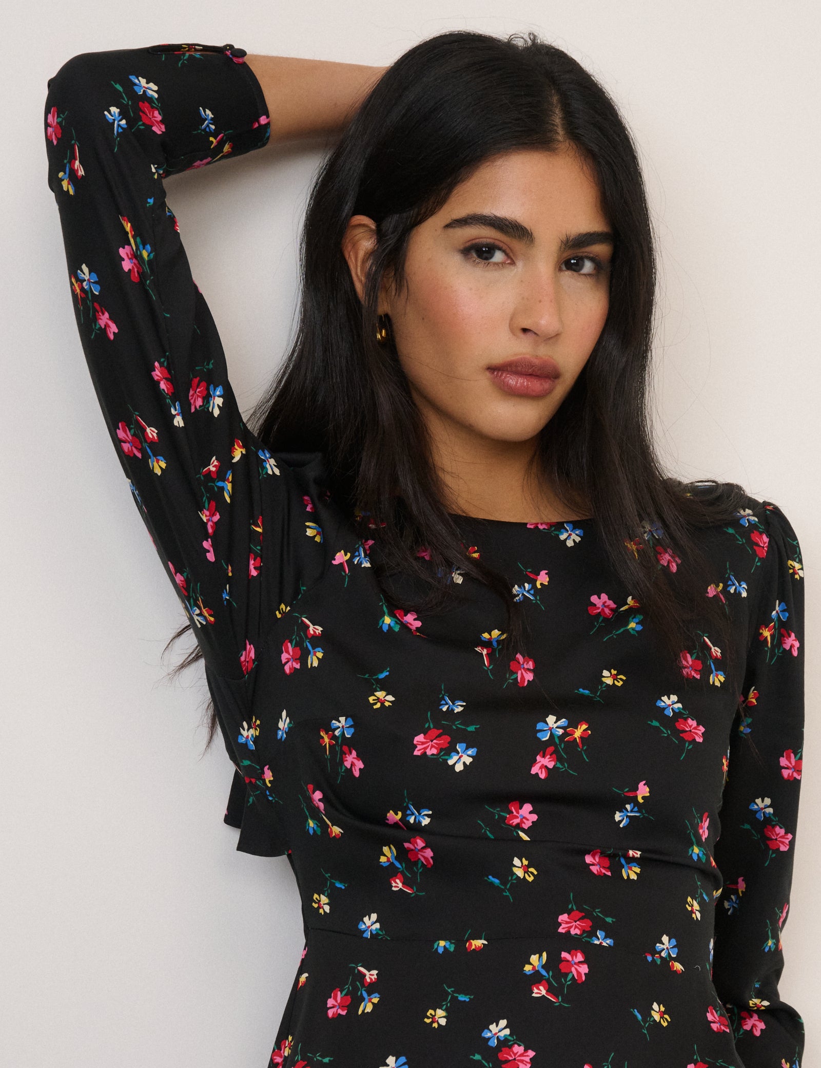 Black Floral Dylan Mini Dress Black Floral Dylan Mini Dress