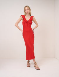 Red Cleo Midi Dress