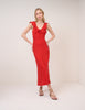 Red Cleo Midi Dress
