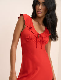 Red Cleo Midi Slip Dress
