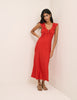 Red Cleo Midi Slip Dress
