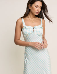 Blue Gingham Hettie Midi Dress