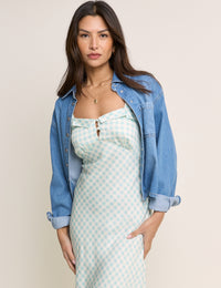 Blue Gingham Hettie Midi Dress