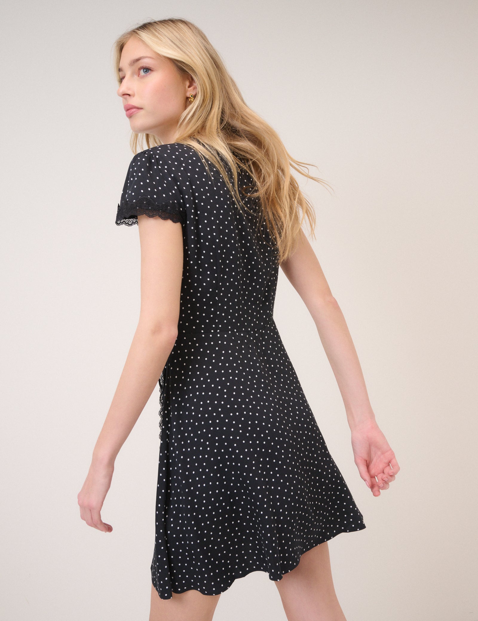 Black Polka Dot Ginny Mini Dress