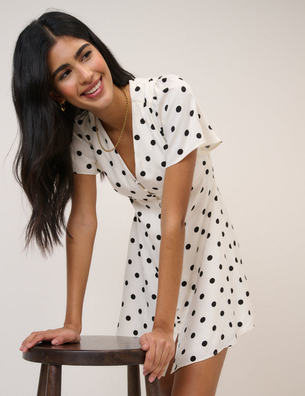 White Polka Dot Andie Mini Dress