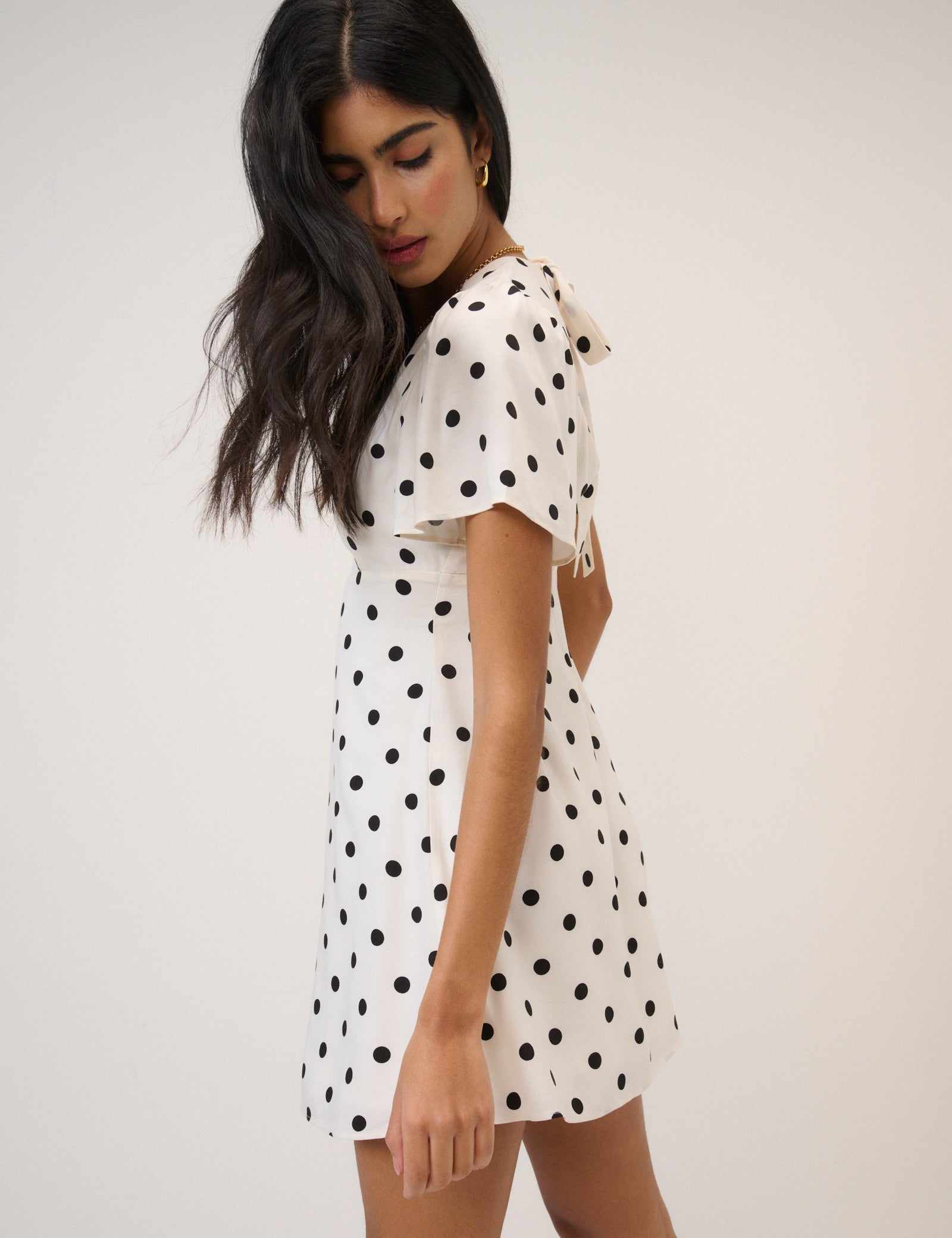 White Polka Dot Andie Mini Dress
