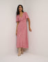 Pink Floral Atlas Midi Dress