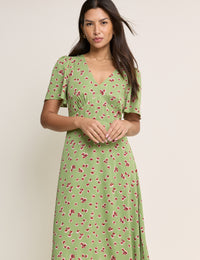 Green Floral Atlas Midi Dress