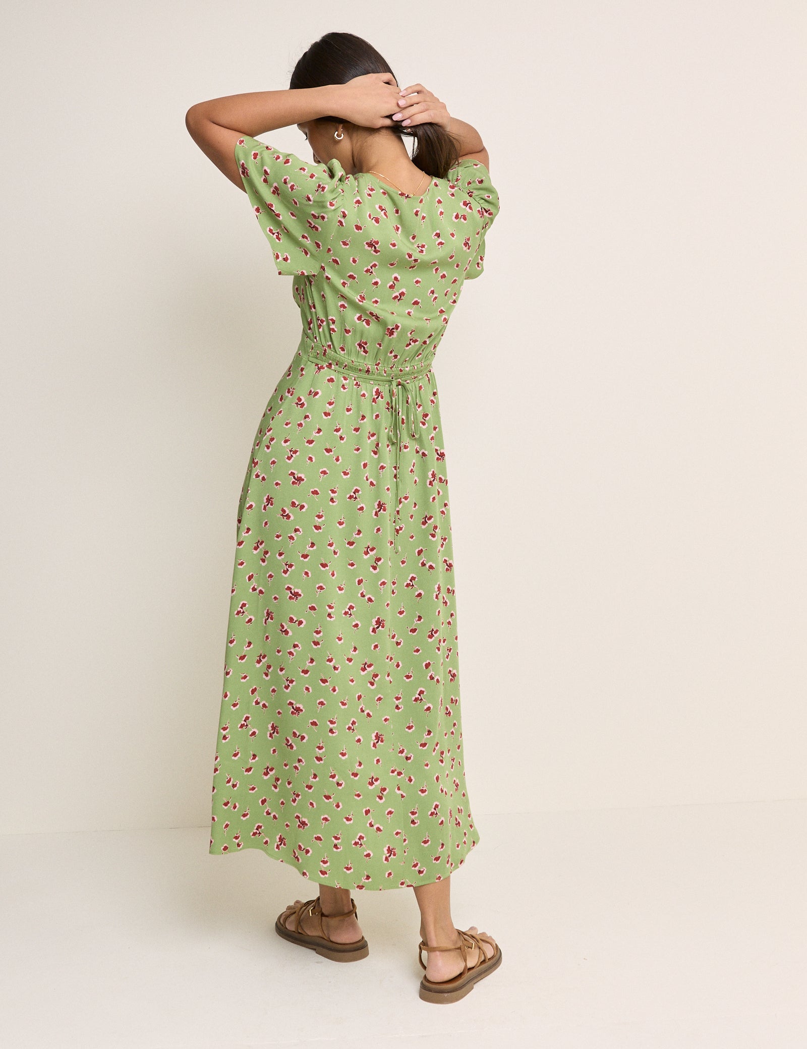 Green Floral Atlas Midi Dress Green Floral Atlas Midi Dress