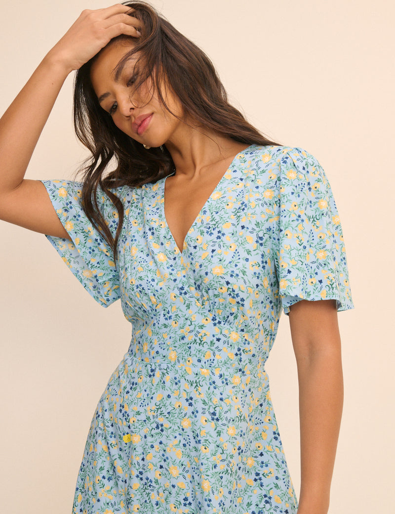 atlas midi dress White Floral Atlas Midi Dress