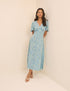 Blue Floral Atlas Midi Dress