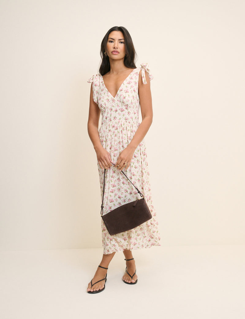 White Floral Coen Midi Dress