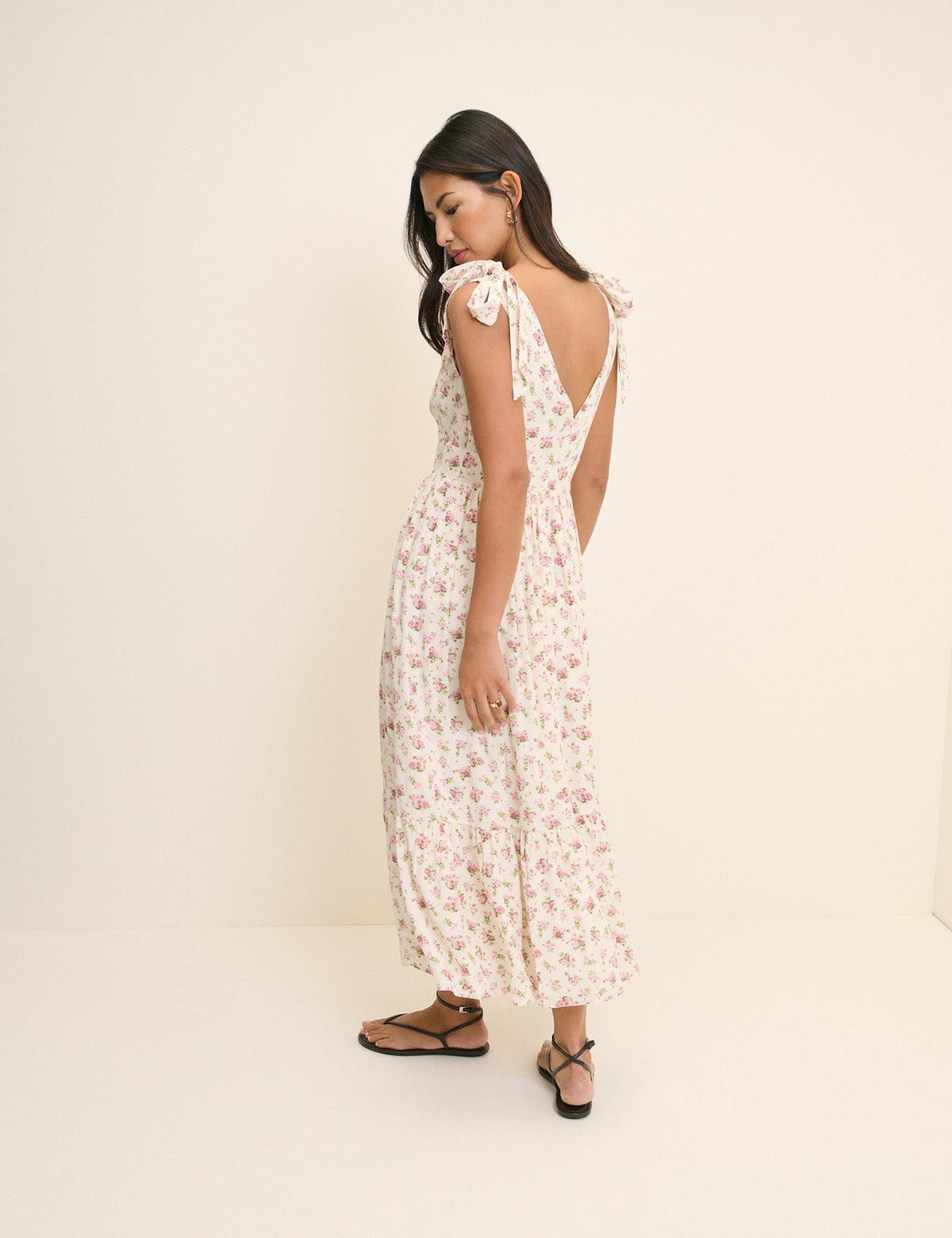 White Floral Coen Midi Dress