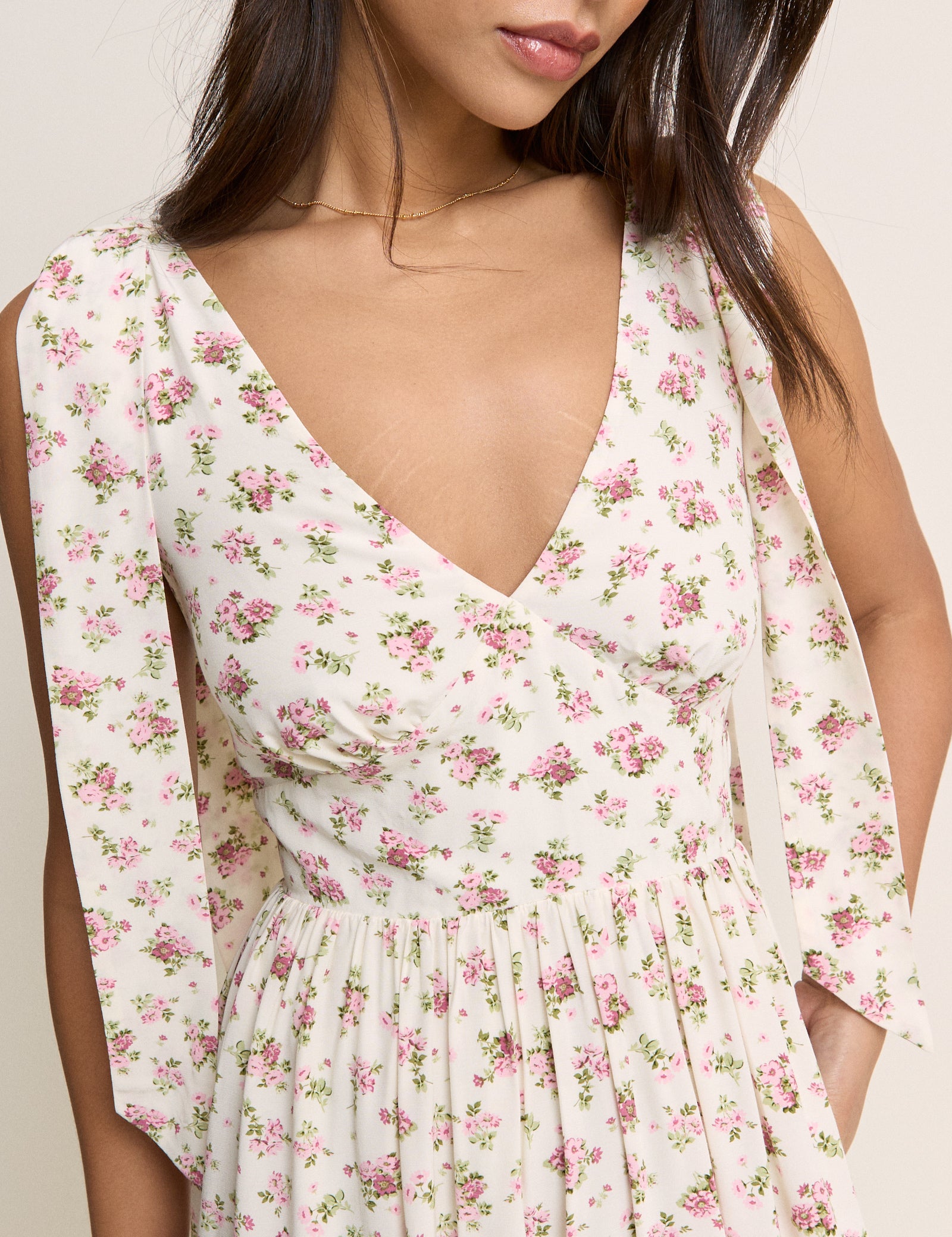White Floral Coen Midi Dress