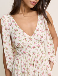 White Floral Coen Midi Dress