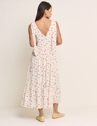 White Floral Coen Midi Dress