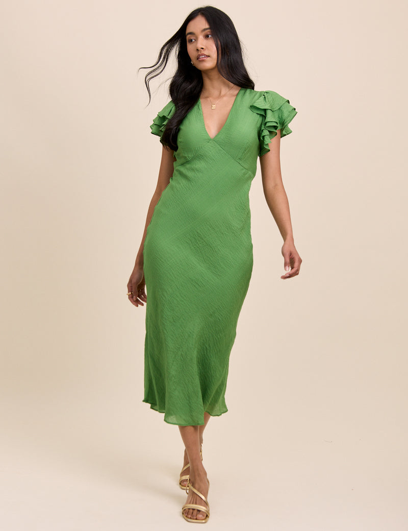 Layla V-Neck Short Sleeve Midi Dress