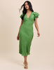Green Frill Sleeve Layla Midi Dress