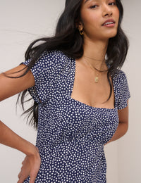 Blue Polka Dot Nora Midi Dress