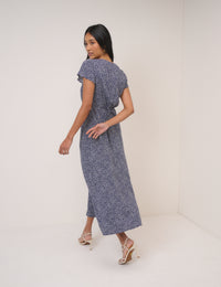 Blue Polka Dot Nora Midi Dress